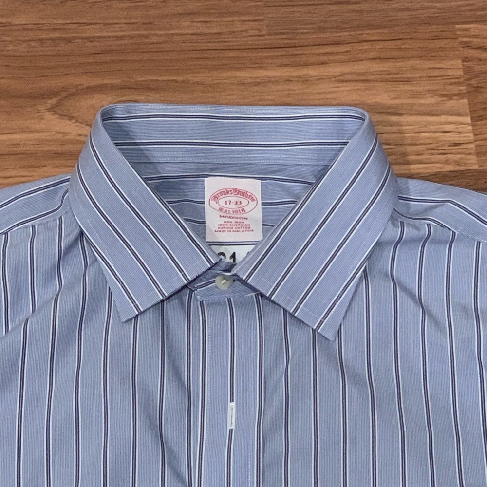 Brooks Brothers Madison L/S Striped Dress Shirt XL - Picture 5 of 5